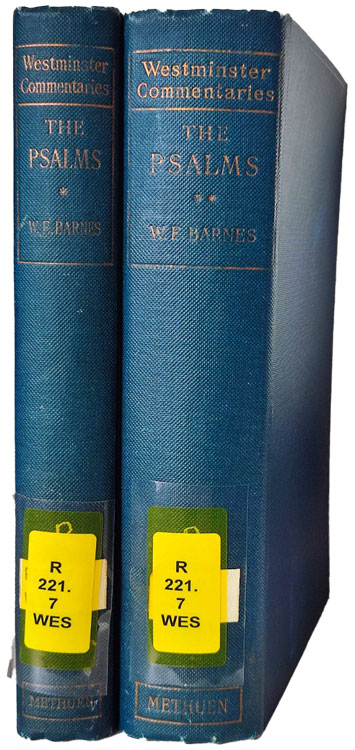 William Emery Barnes [1859-1939], The Psalms with Introduction and Notes, 2 Vols